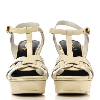 Saint Laurent Calfskin Tribute 75 Platform Sandals 39 White 2 of 13