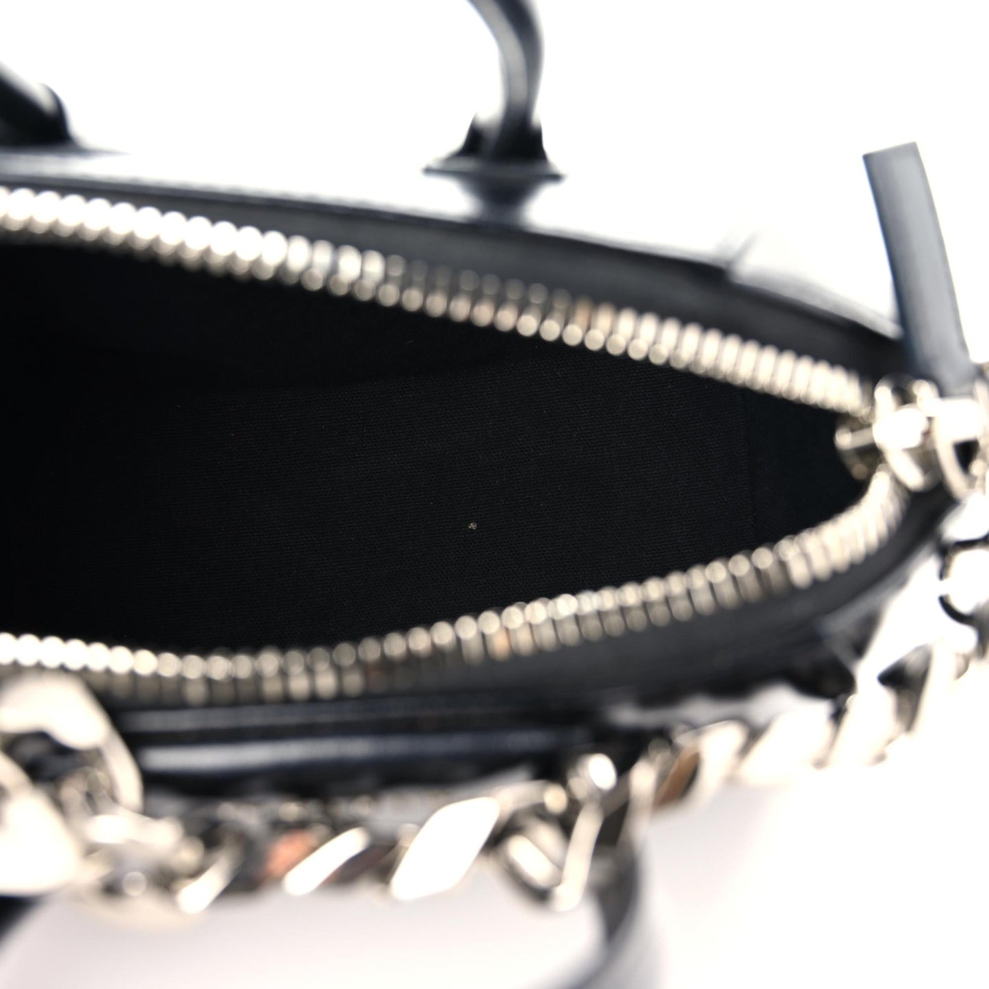 Shiny Lord Calfskin Mini Antigona With Chain Black