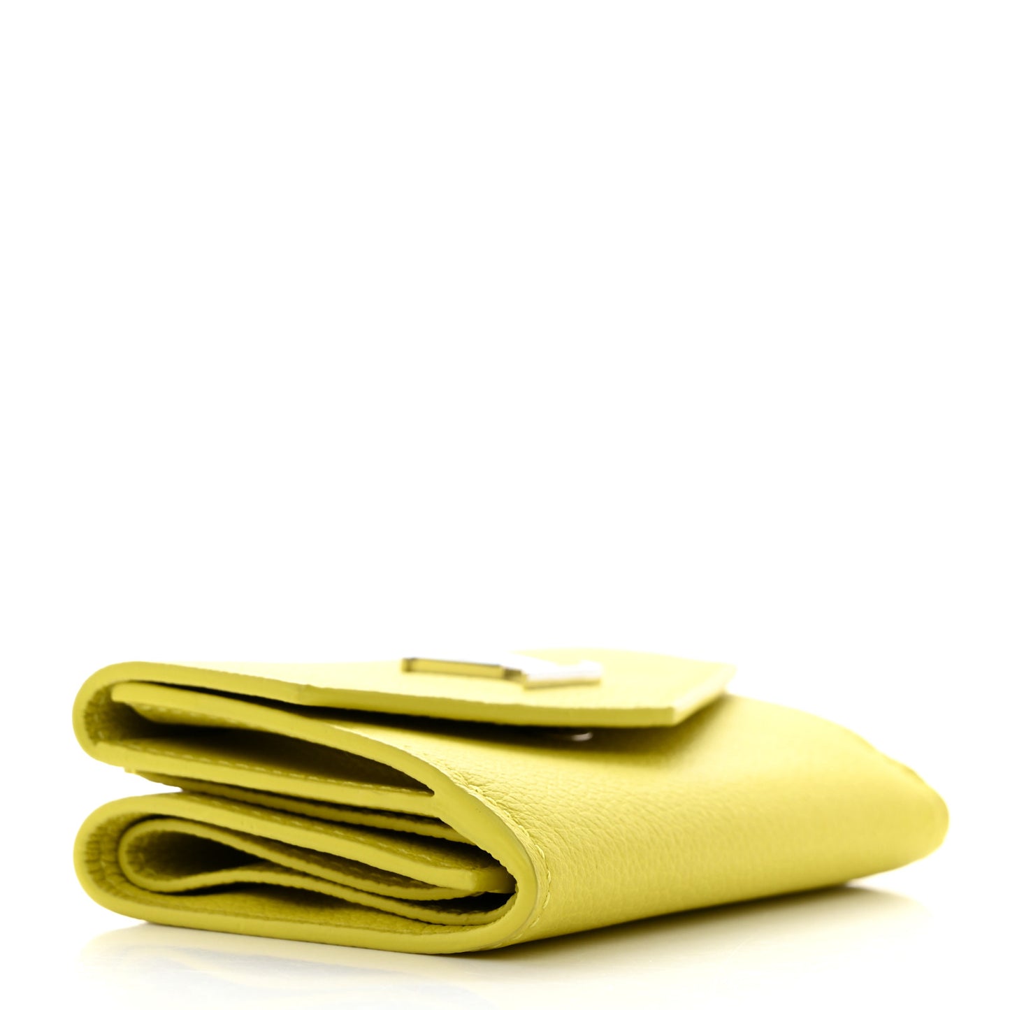 Soft Calfskin My LockMe Compact Wallet Pistache
