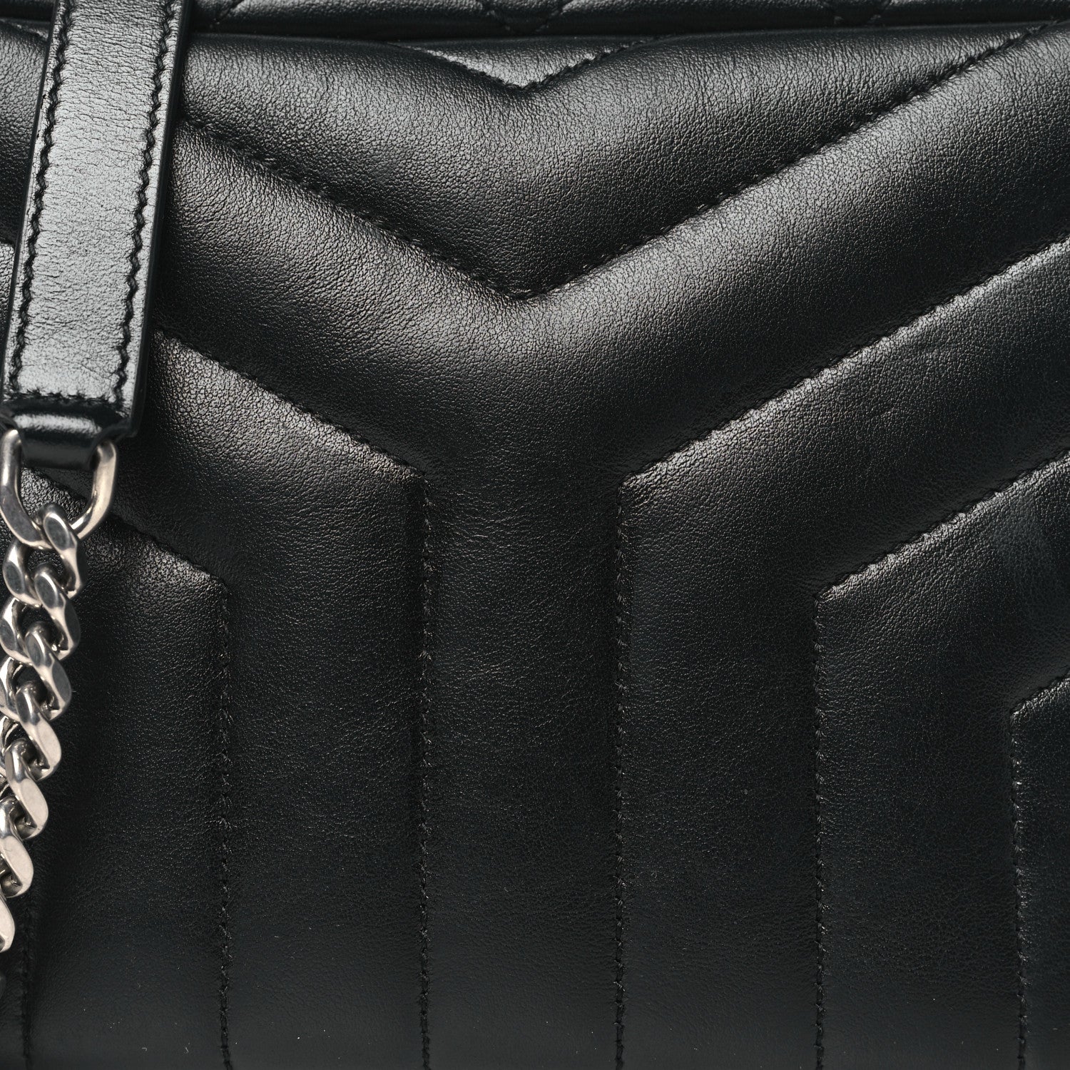 Saint Laurent Calfskin Y Quilted Monogram Small Loulou Bowling Bag Black 8 of 10