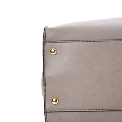 Fendi Vitello Seta Suede Plexiglass Tortoise Large Peekaboo Iconic Satchel Asfalto Marrone 13 of 15