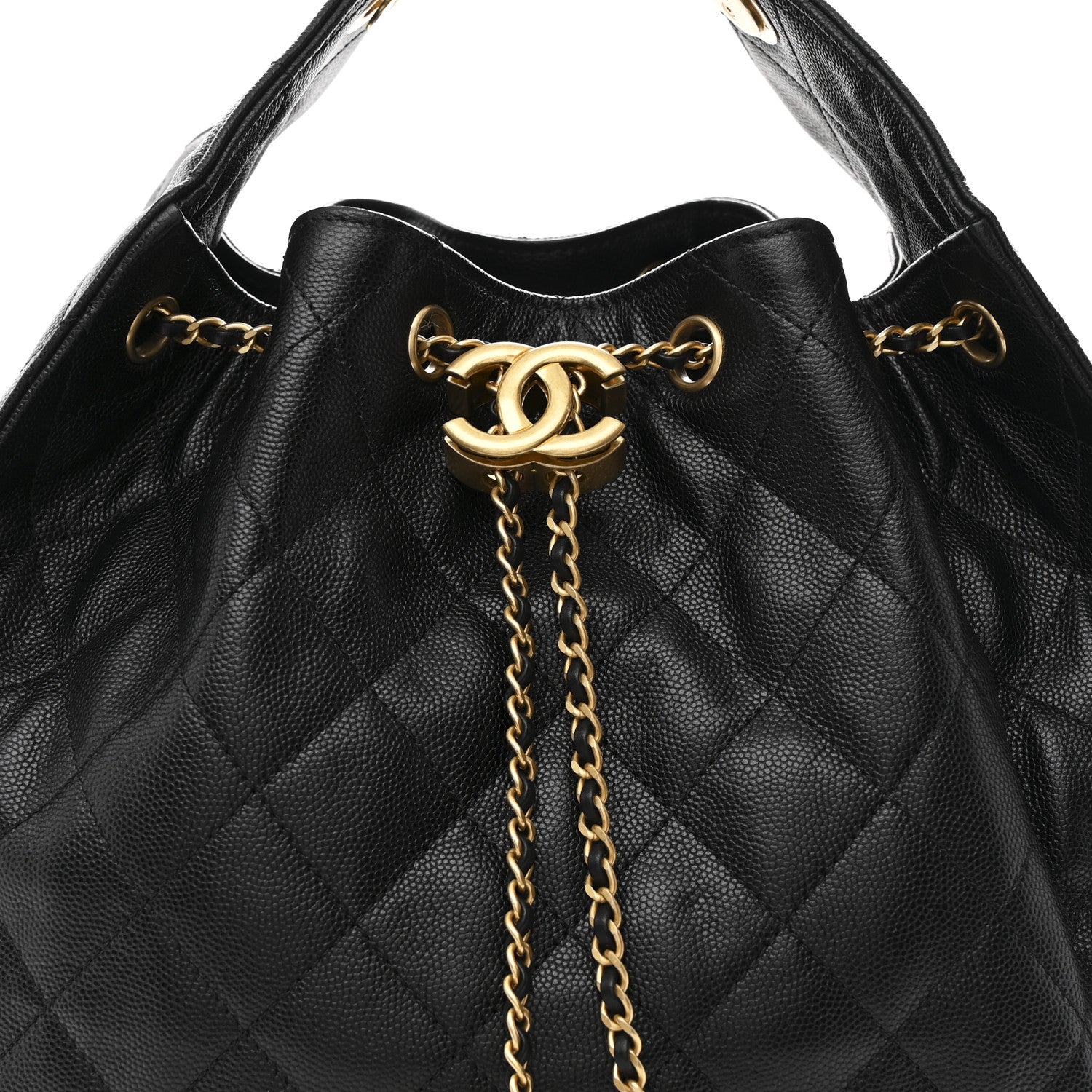 Chanel Caviar Quilted Medium Chanel 25 Handbag Black 10 of 14
