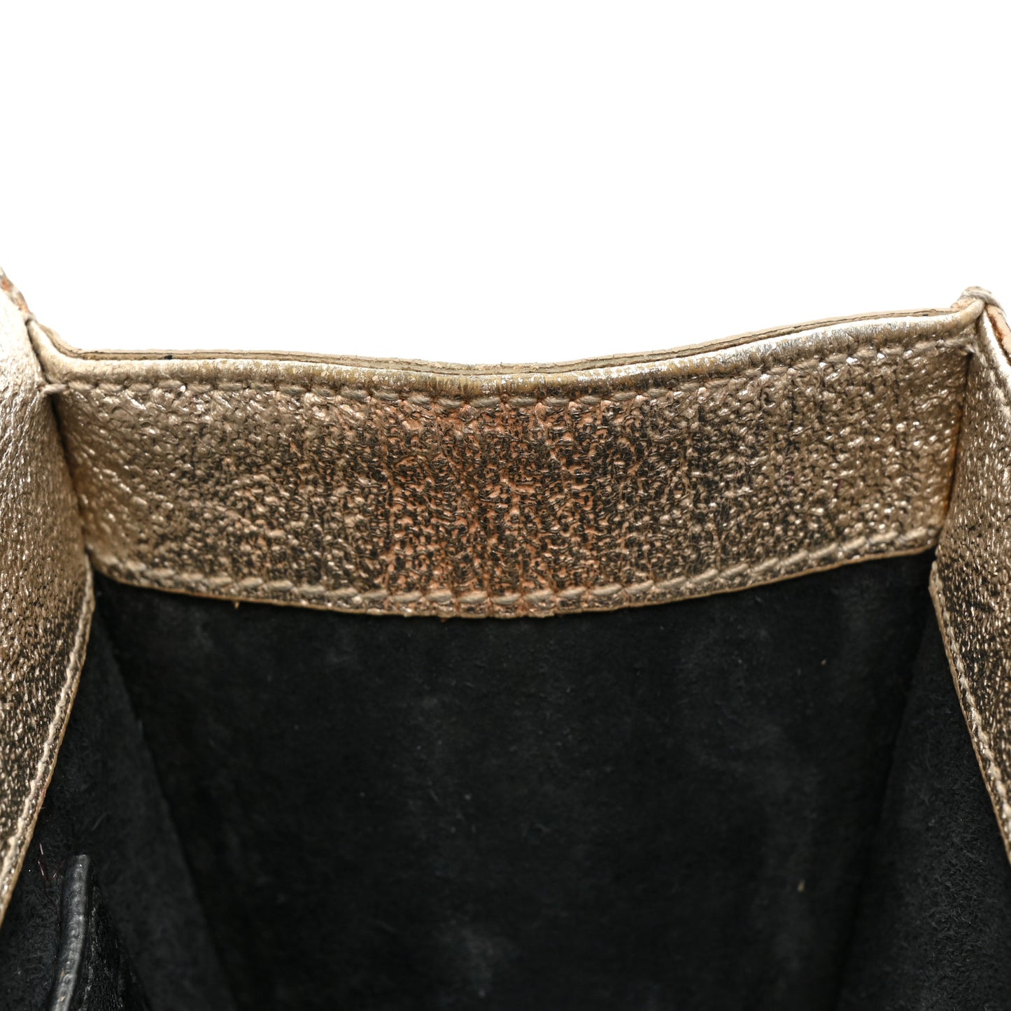 Metallic Calfskin Small Classic Monogram Kate Satchel Pale Gold