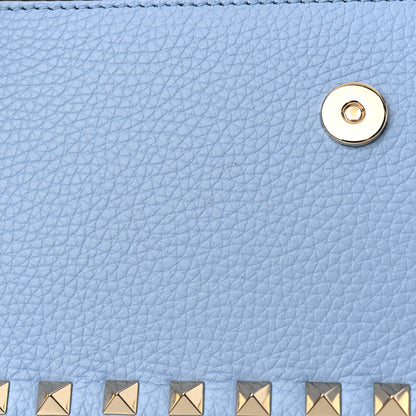 Valentino Garavani Grainy Calfskin Rockstud Chain Pouch Popeline Blue 11 of 13