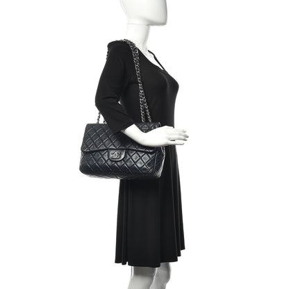Chanel Lambskin Quilted Jumbo Single Flap Blue 2 of 10