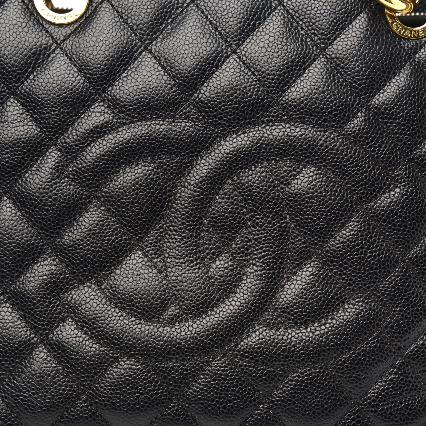 Caviar Quilted Grand Shopping Tote GST Black