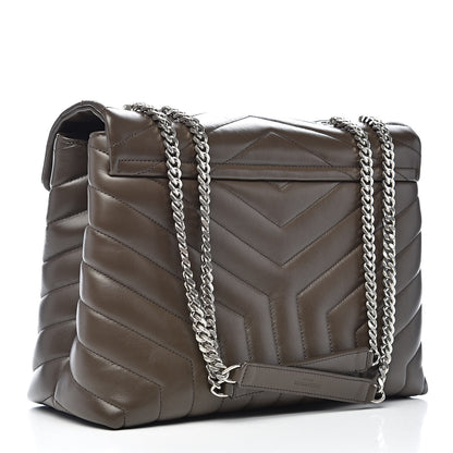 Saint Laurent Calfskin Y Quilted Monogram Medium Loulou Chain Satchel Faggio 3 of 11