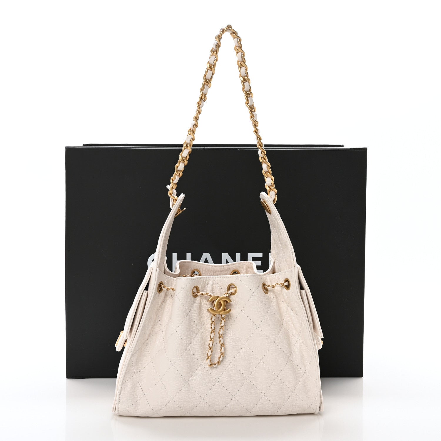 Chanel Caviar Quilted Small Chanel 25 Handbag White 11 of 11