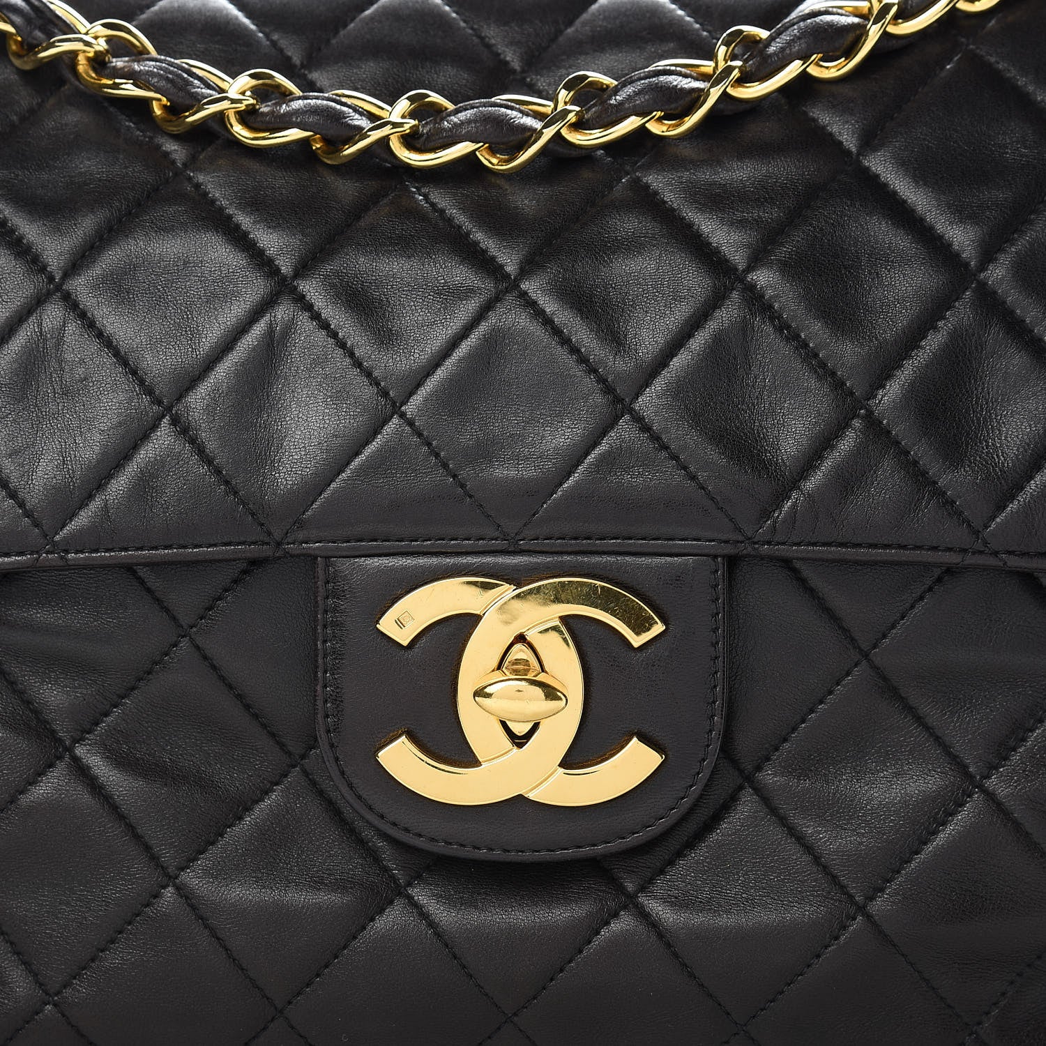 Chanel Lambskin Quilted Jumbo Single Flap Black 9 of 17