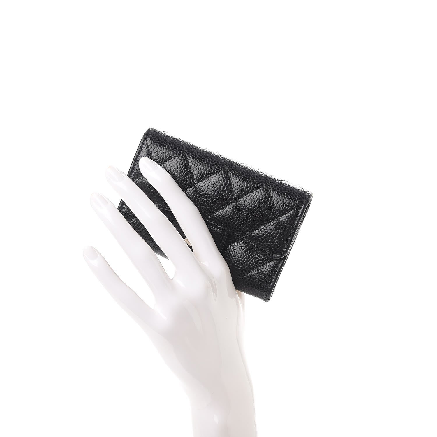 Chanel Caviar Quilted Flap Card Holder Black 2 of 8
