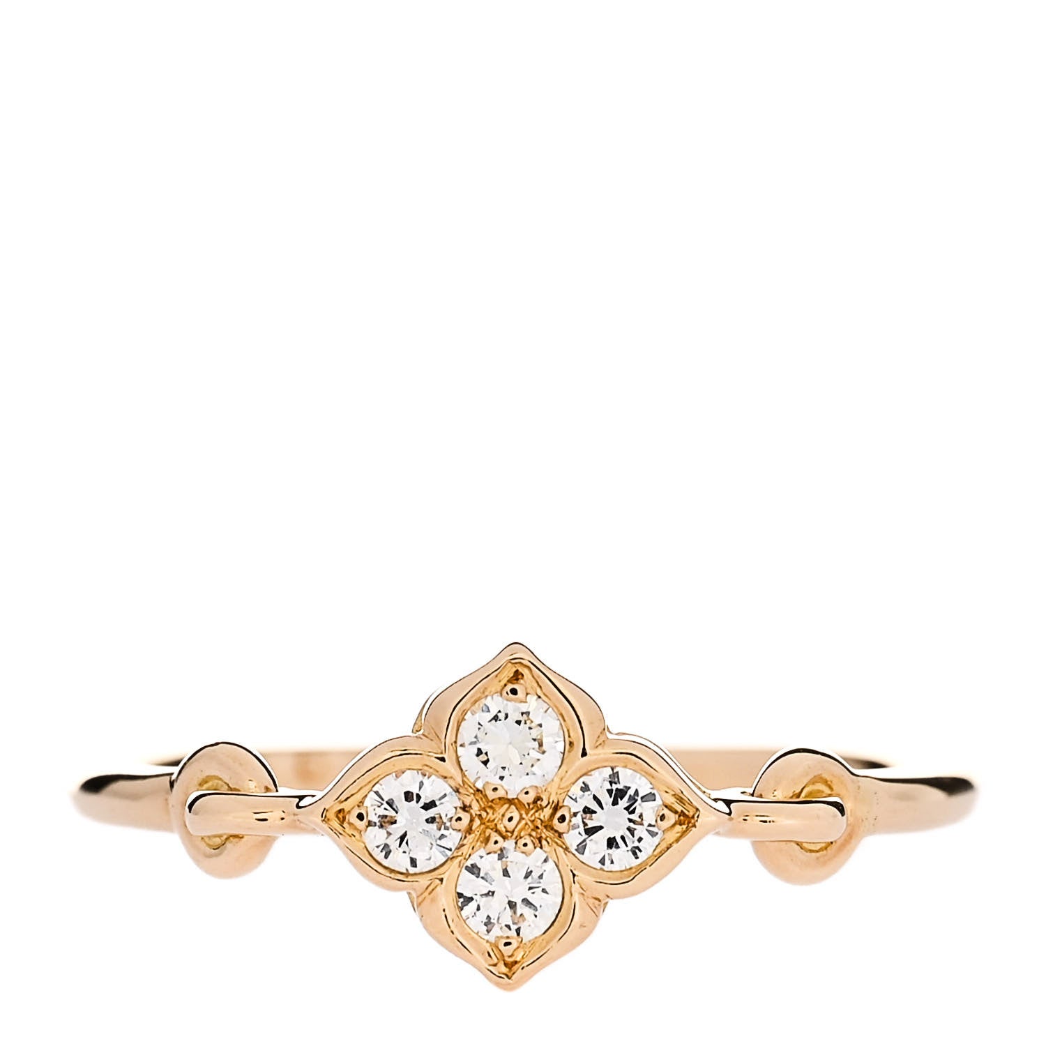 Cartier 18K Yellow Gold Diamond Hindu Floral Ring 49 4.75 1 of 7