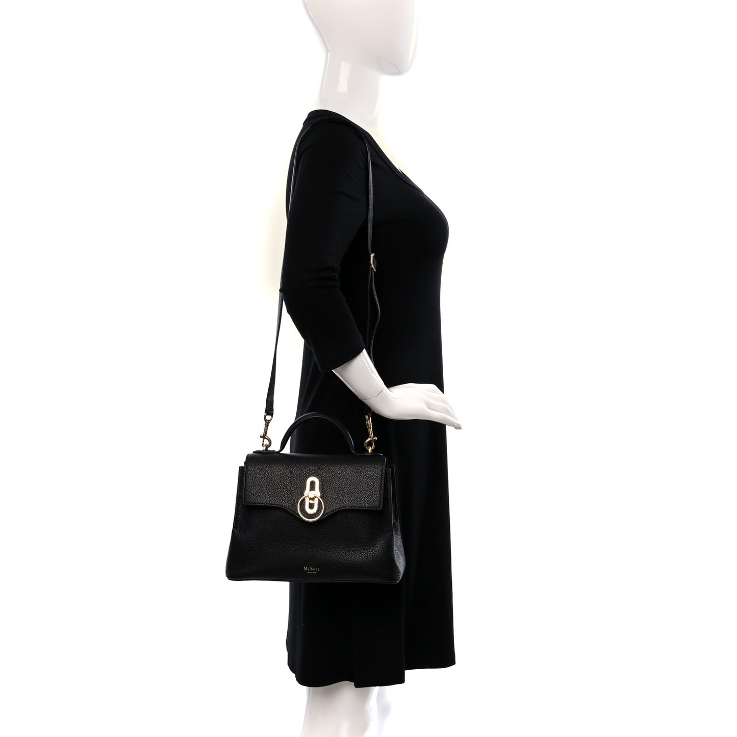 Small Classic Grain Calfskin Mini Seaton Black