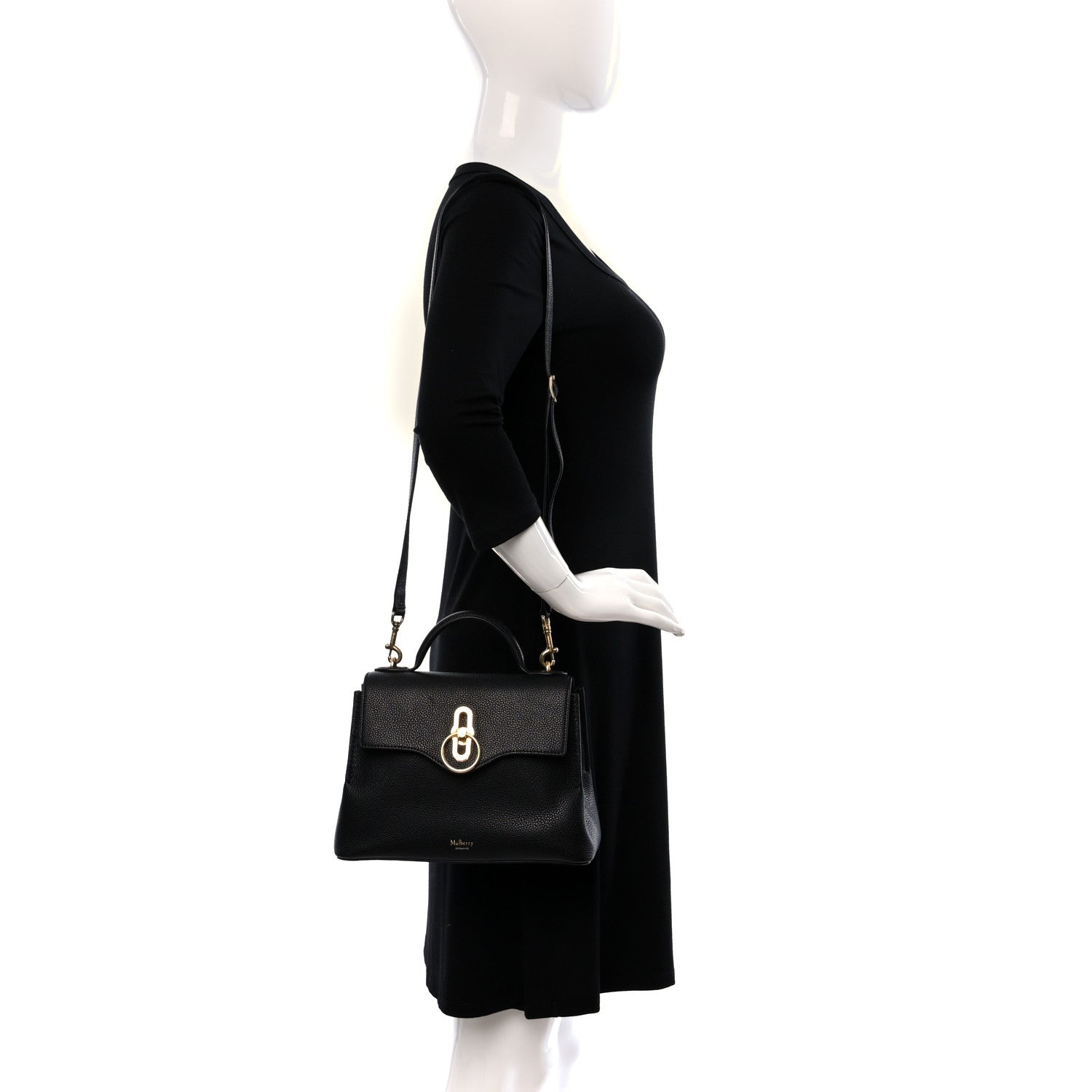 Mulberry Small Classic Grain Calfskin Mini Seaton Black 2 of 8