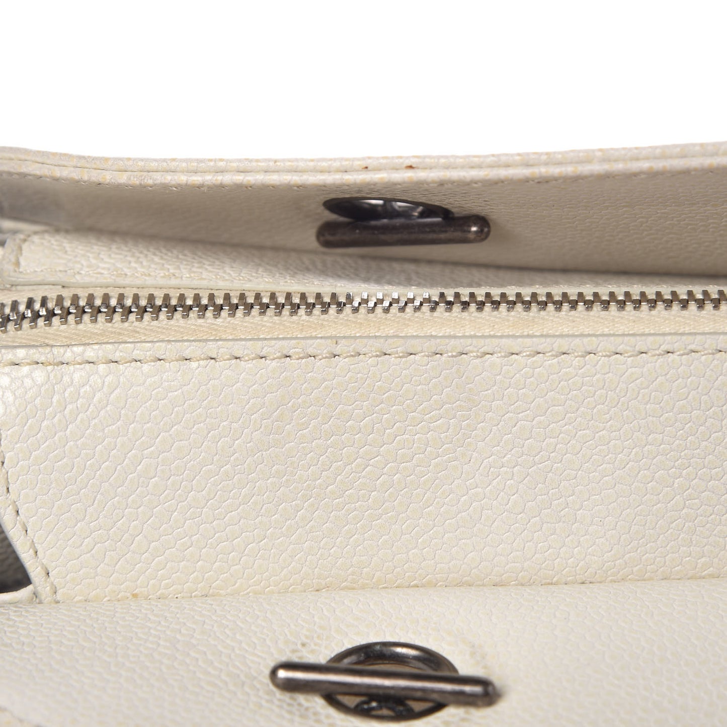 Caviar Quilted Timeless CC Bowler Bag White