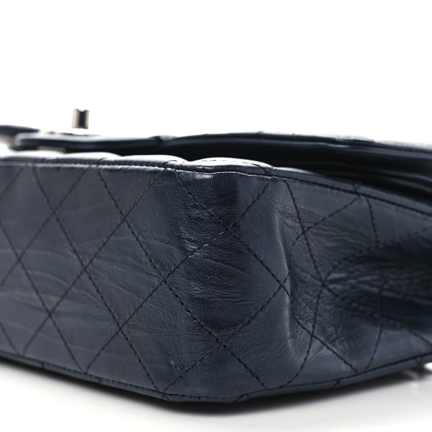 Chanel Metallic Calfskin Quilted Medium Double Flap Charcoal 9 of 10