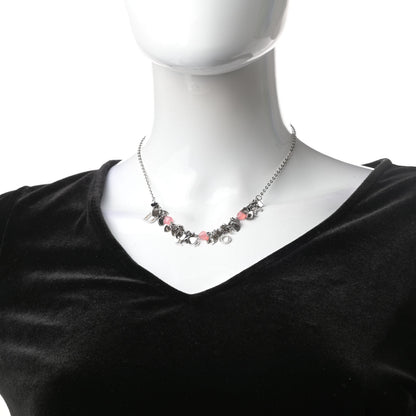 Christian Dior Crystal Rose Heart Charm Necklace 2 of 4