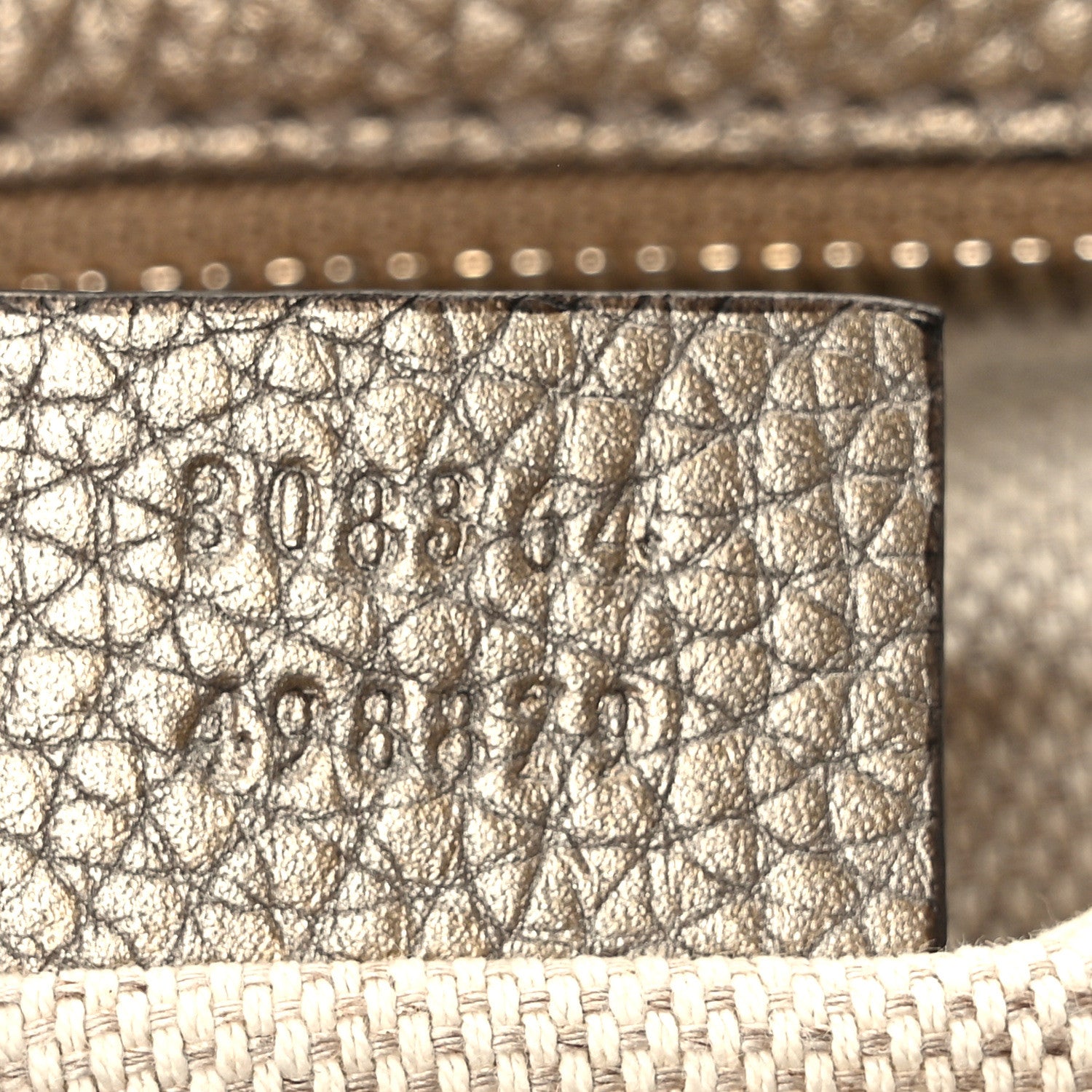 Gucci Metallic Pebbled Calfskin Small Soho Disco Bag Golden Beige 6 of 10