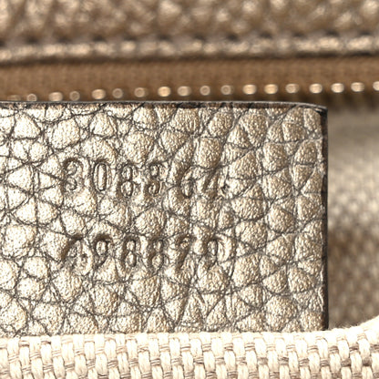 Gucci Metallic Pebbled Calfskin Small Soho Disco Bag Golden Beige 6 of 10