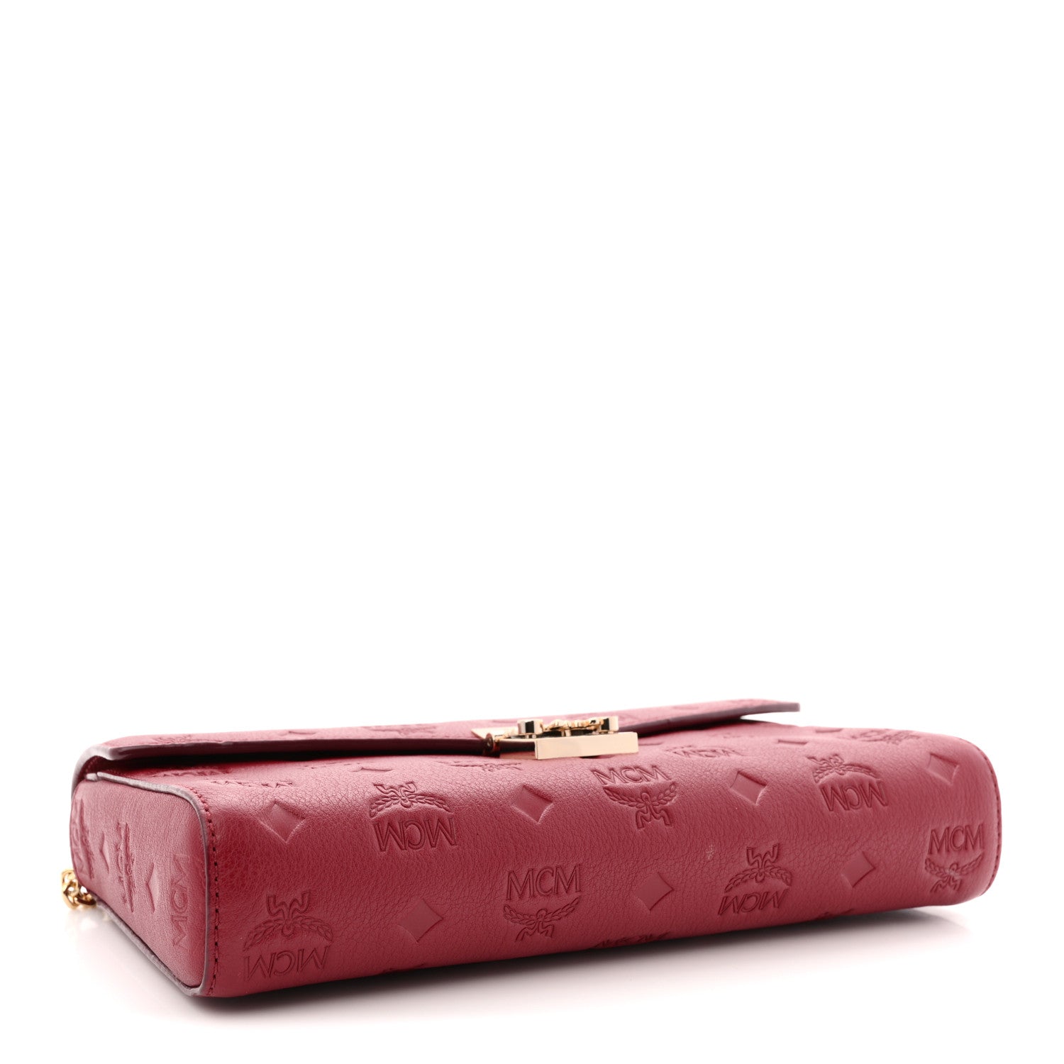 MCM Calfskin Ottomar Monogram Medium Millie Crossbody Bag Ruby Red 4 of 11