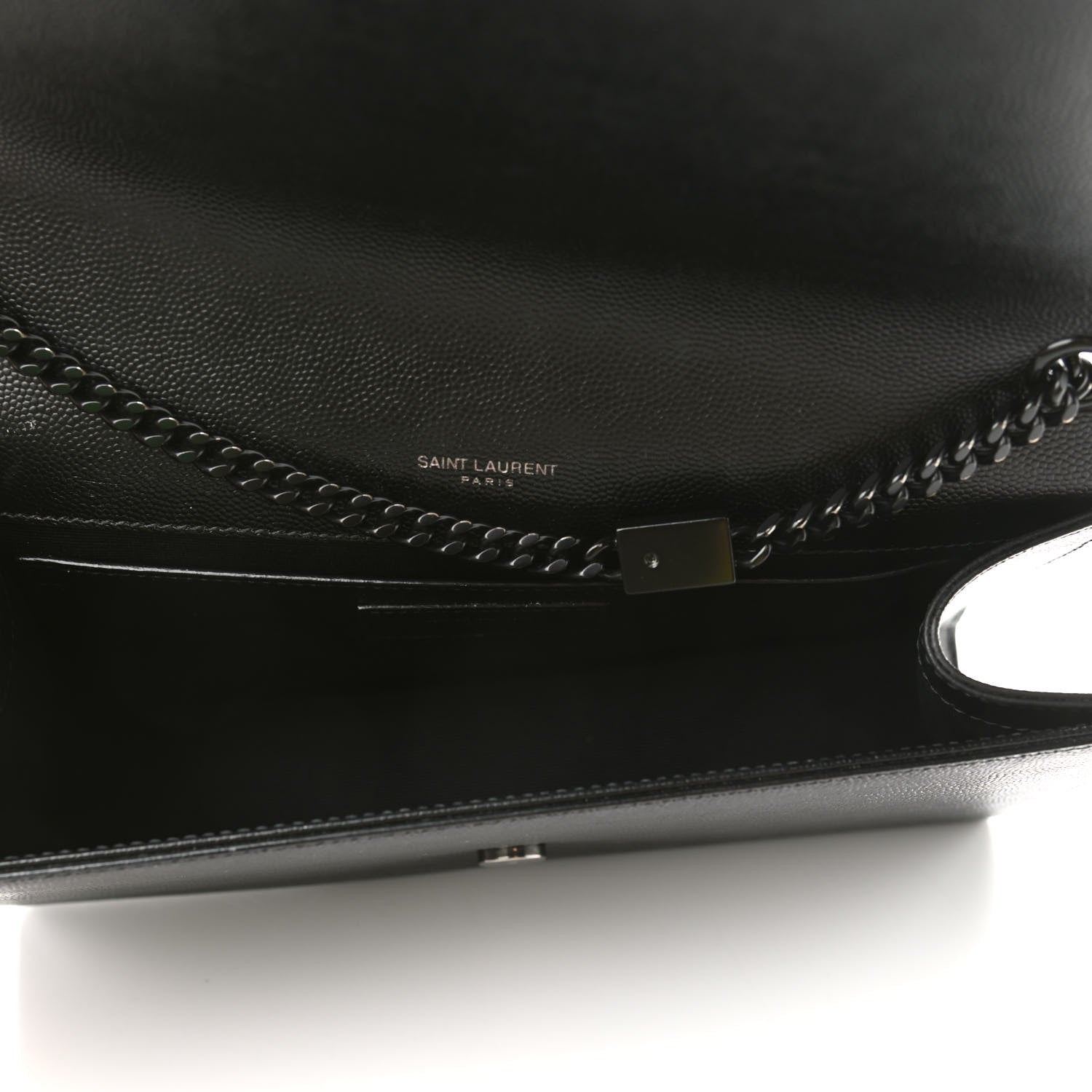 Saint Laurent Grain De Poudre Medium Classic Monogram Kate Satchel Black 5 of 9