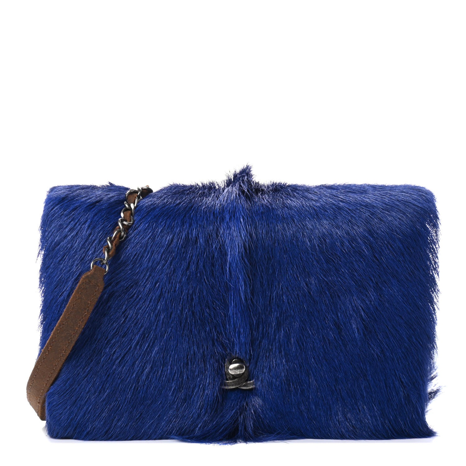 Chanel Goat Hair Wallet On Chain WOC Blue 1 of 4