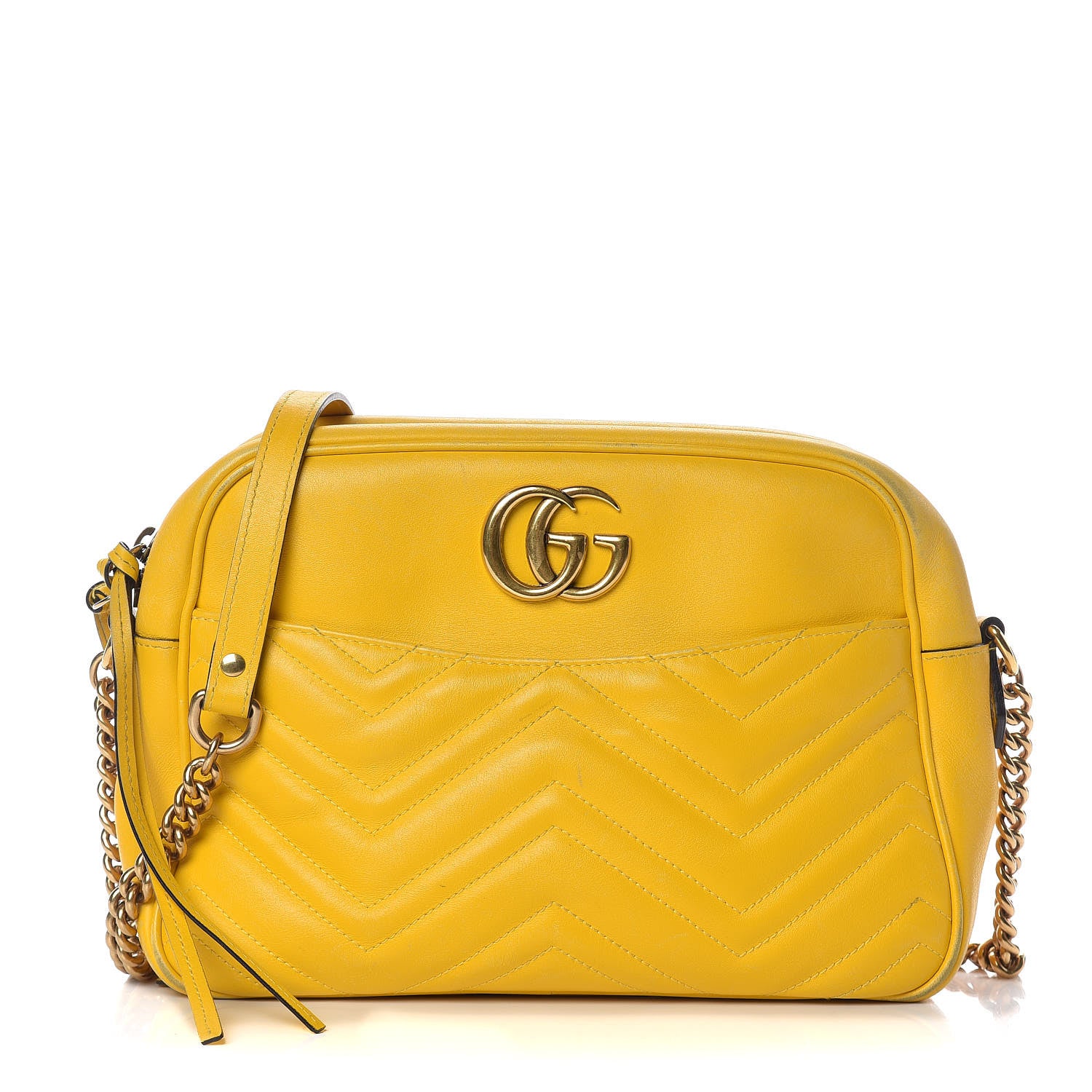 Gucci Calfskin Matelasse Medium GG Marmont Chain Shoulder Bag Stone Topaz 1 of 24