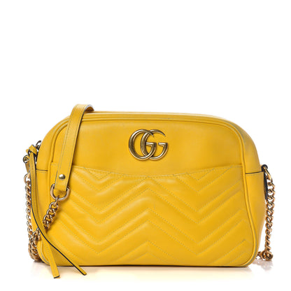 Gucci Calfskin Matelasse Medium GG Marmont Chain Shoulder Bag Stone Topaz 1 of 24
