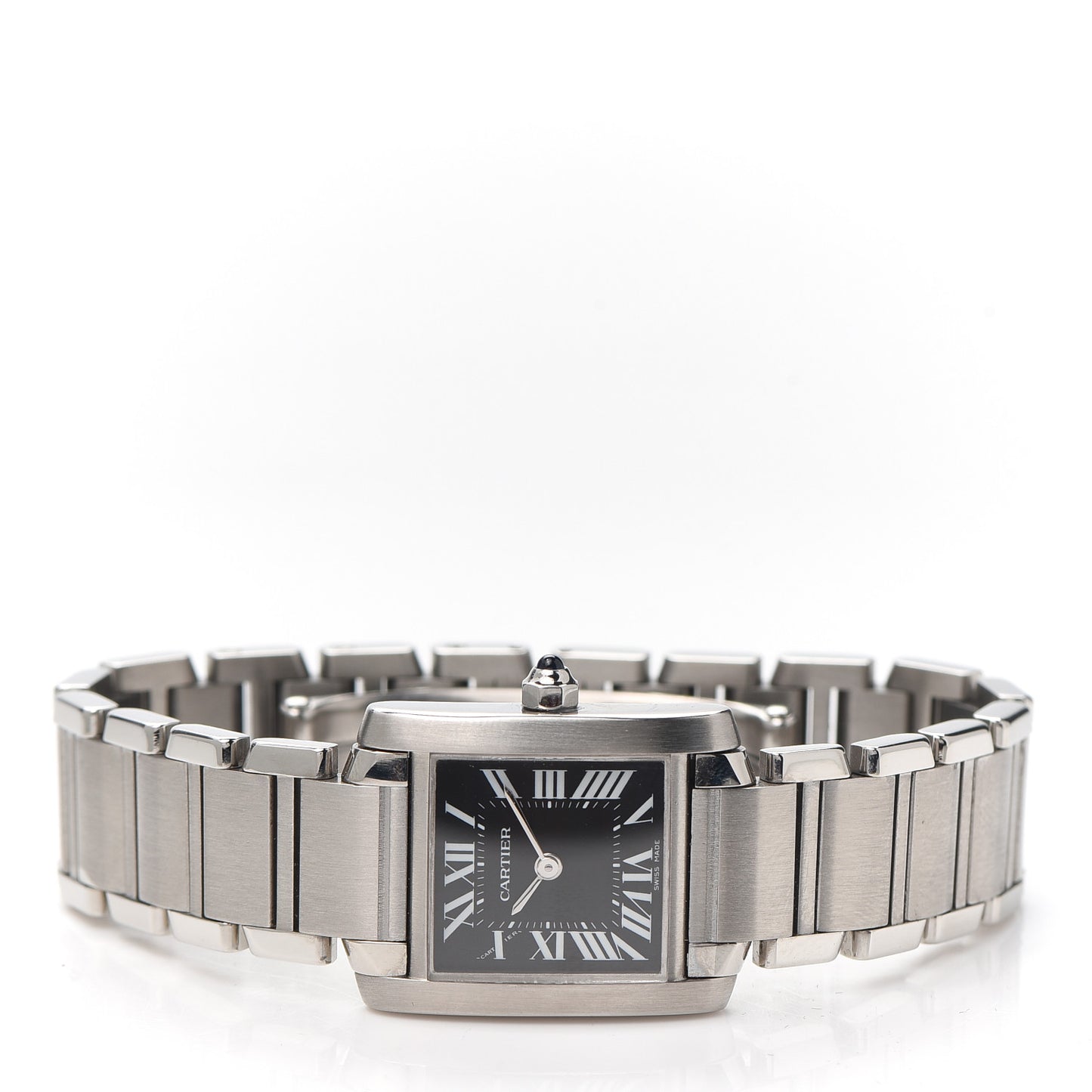 Stainless Steel 20mm Tank Francaise Quartz Watch Black