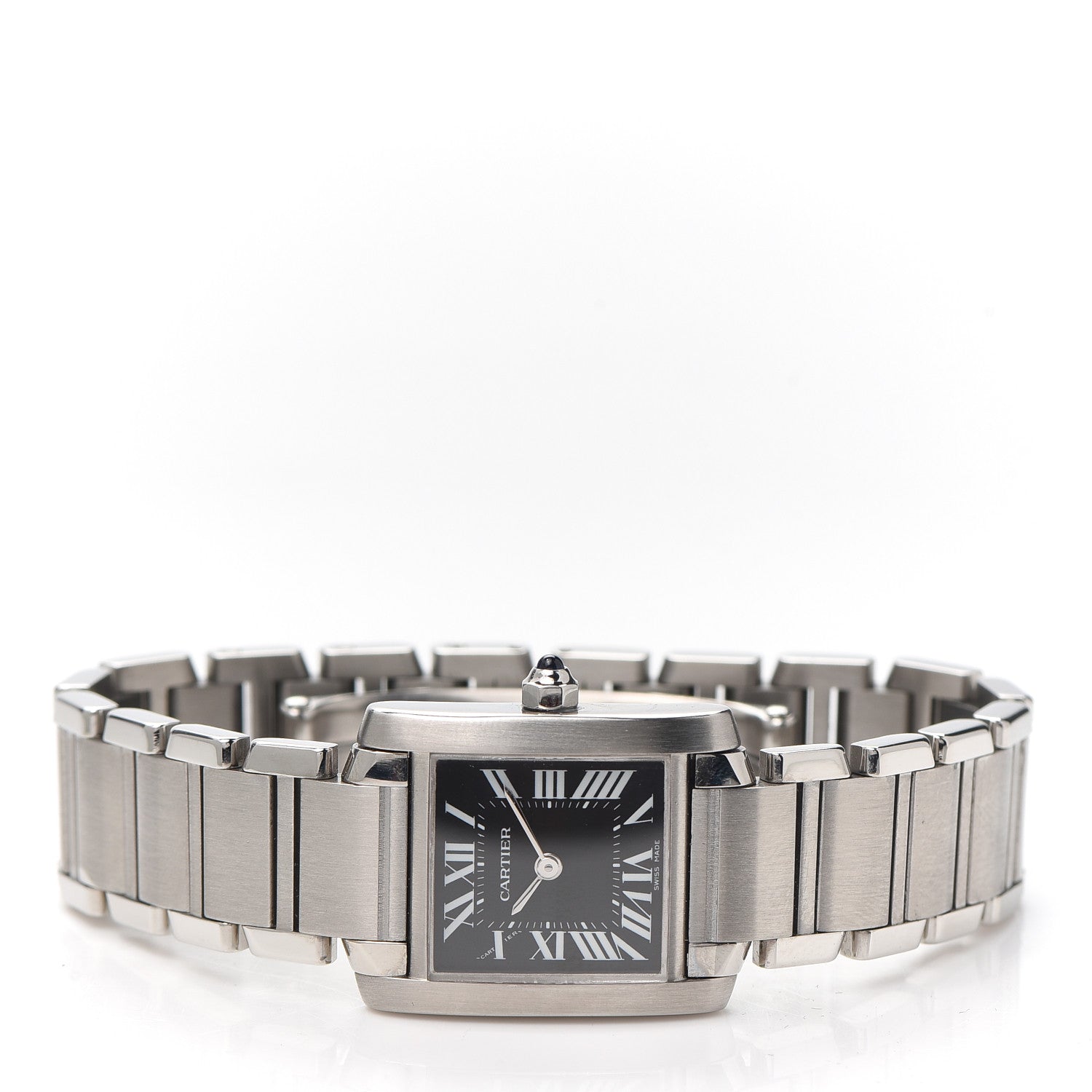 Cartier Stainless Steel 20mm Tank Francaise Quartz Watch Black 2 of 5