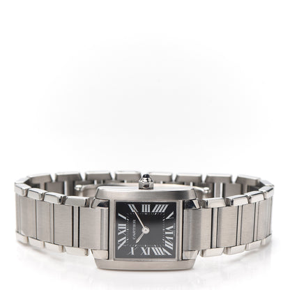Cartier Stainless Steel 20mm Tank Francaise Quartz Watch Black 2 of 5