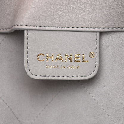 Chanel Shiny Lambskin Lambskin Quilted Medium Hobo Grey 7 of 12