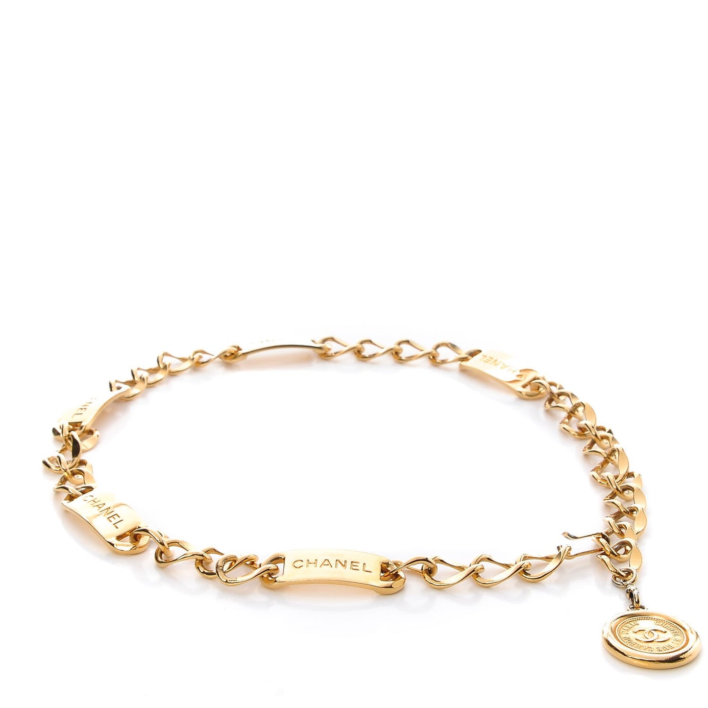 Chain CC Medallion Belt Gold