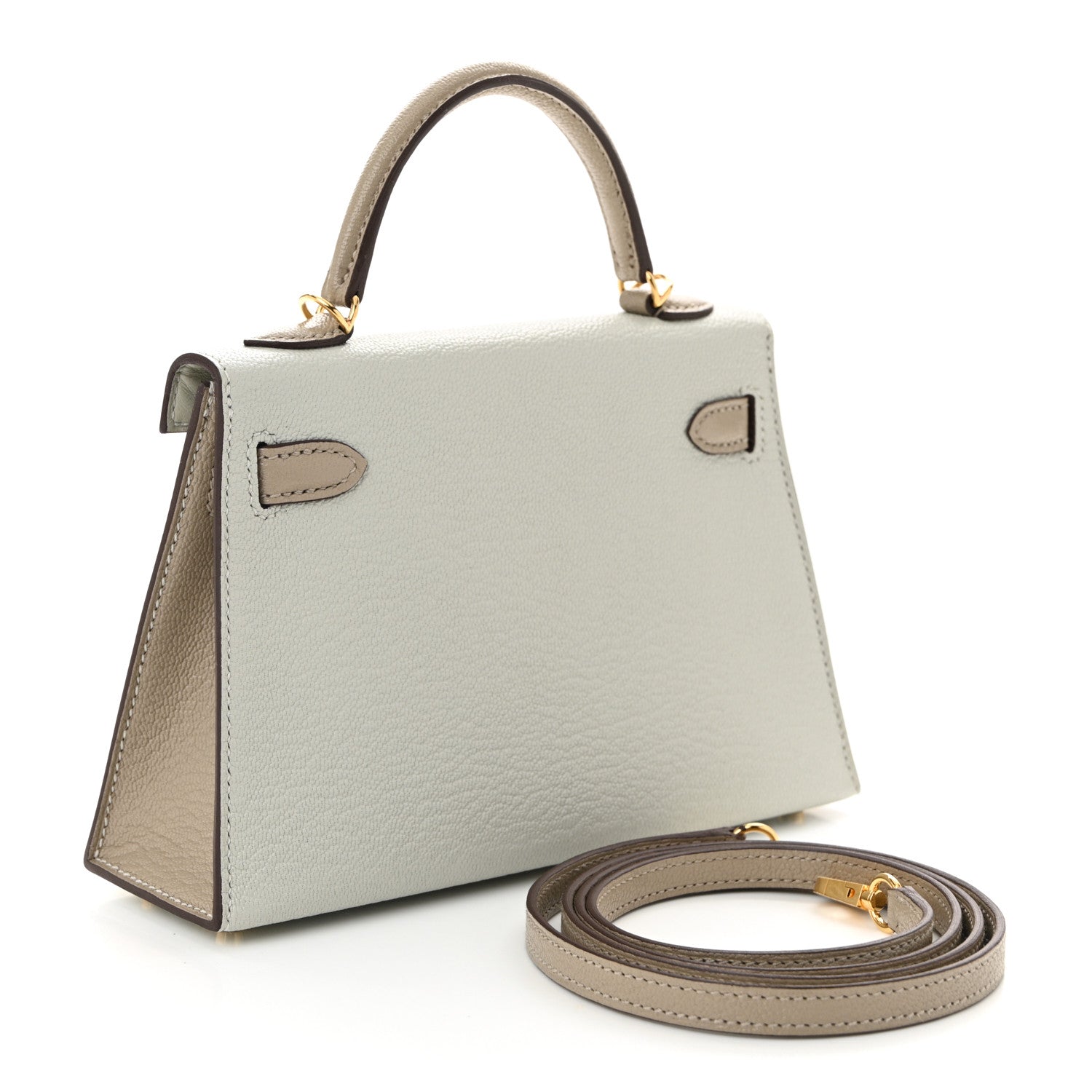 Hermes Chevre Mysore Horseshoe Mini Kelly Sellier 20 Gris Perle Gris Tourterelle 3 of 11