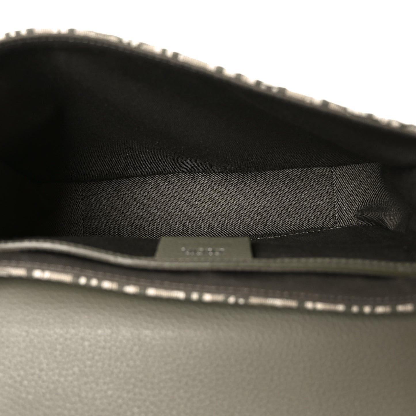 Oblique Jacquard Grained Calfskin Small Saddle Messenger Bag With Flap Green