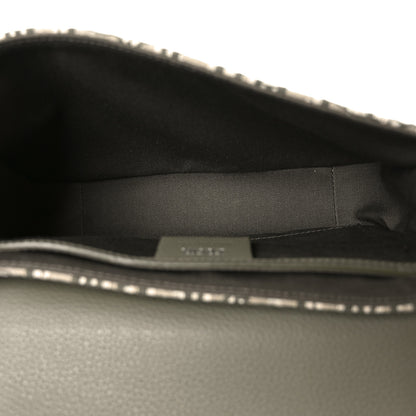 Christian Dior Oblique Jacquard Grained Calfskin Small Saddle Messenger Bag With Flap Green 4 of 9