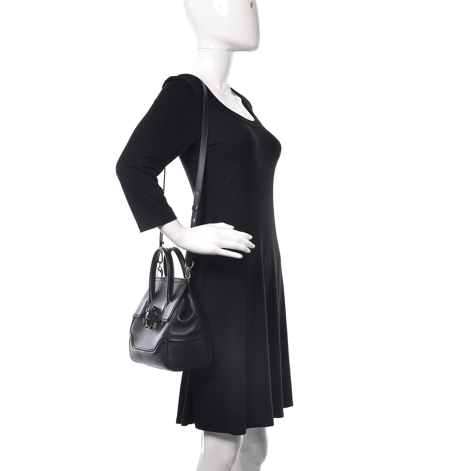 Versace Calfskin Medium Palazzo Empire Bag Black 3 of 10
