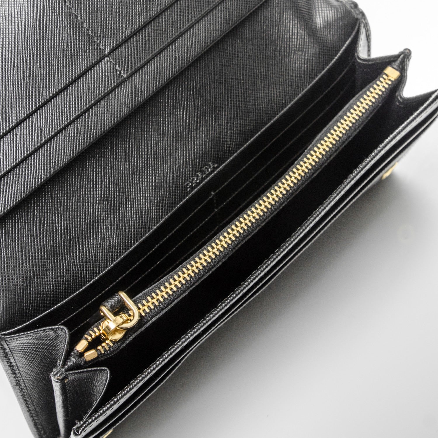 Prada Saffiano Metal Continental Flap Wallet Nero Black 5 of 7