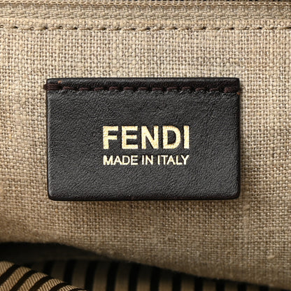 Fendi Calfskin Studded Medium B Fab Drawstring Tote Miel Scuro 6 of 18
