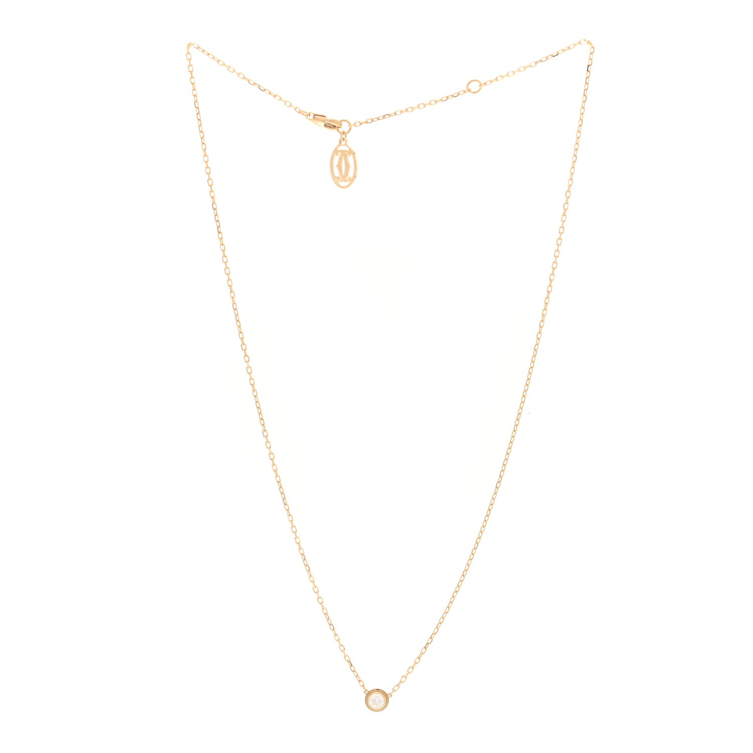 Cartier 18K Yellow Gold Diamond LM D'Amour Pendant Necklace 3 of 5