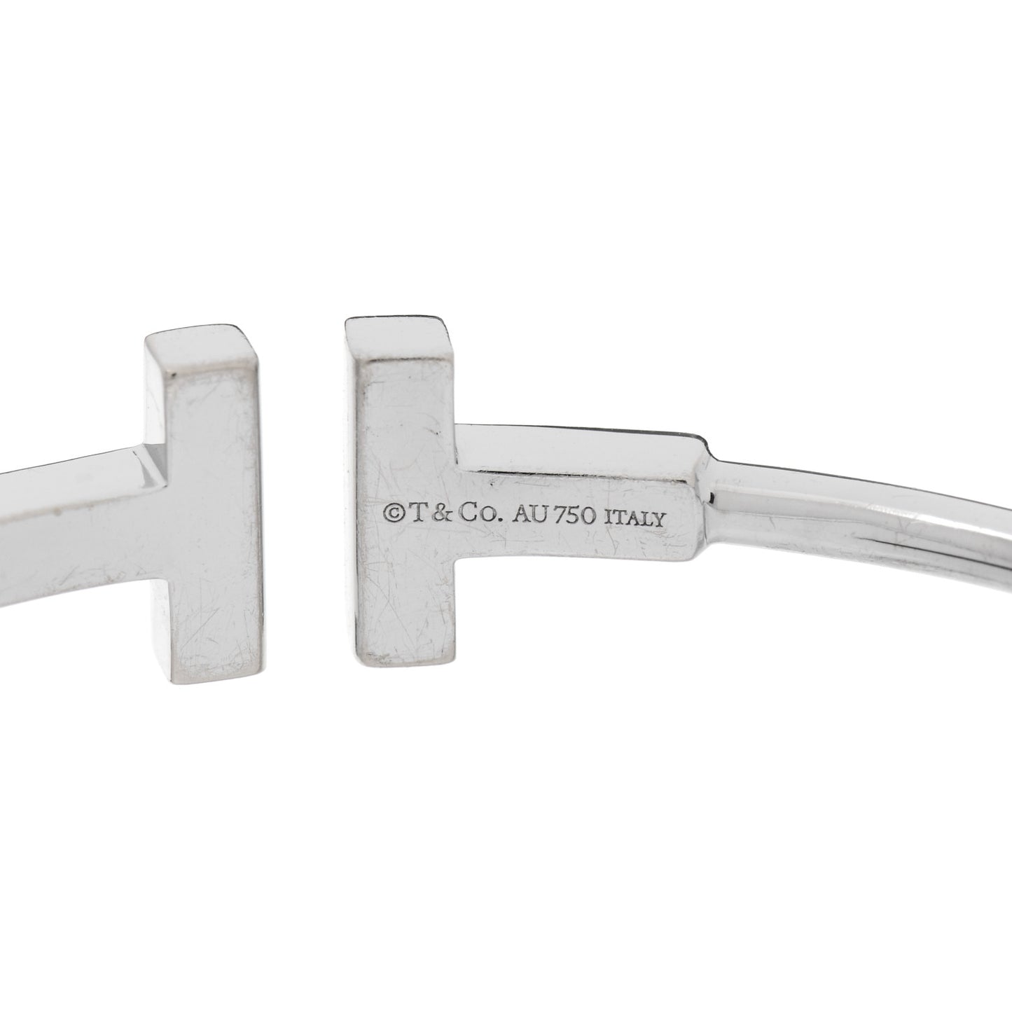 18K White Gold Diamond T Wire Bracelet