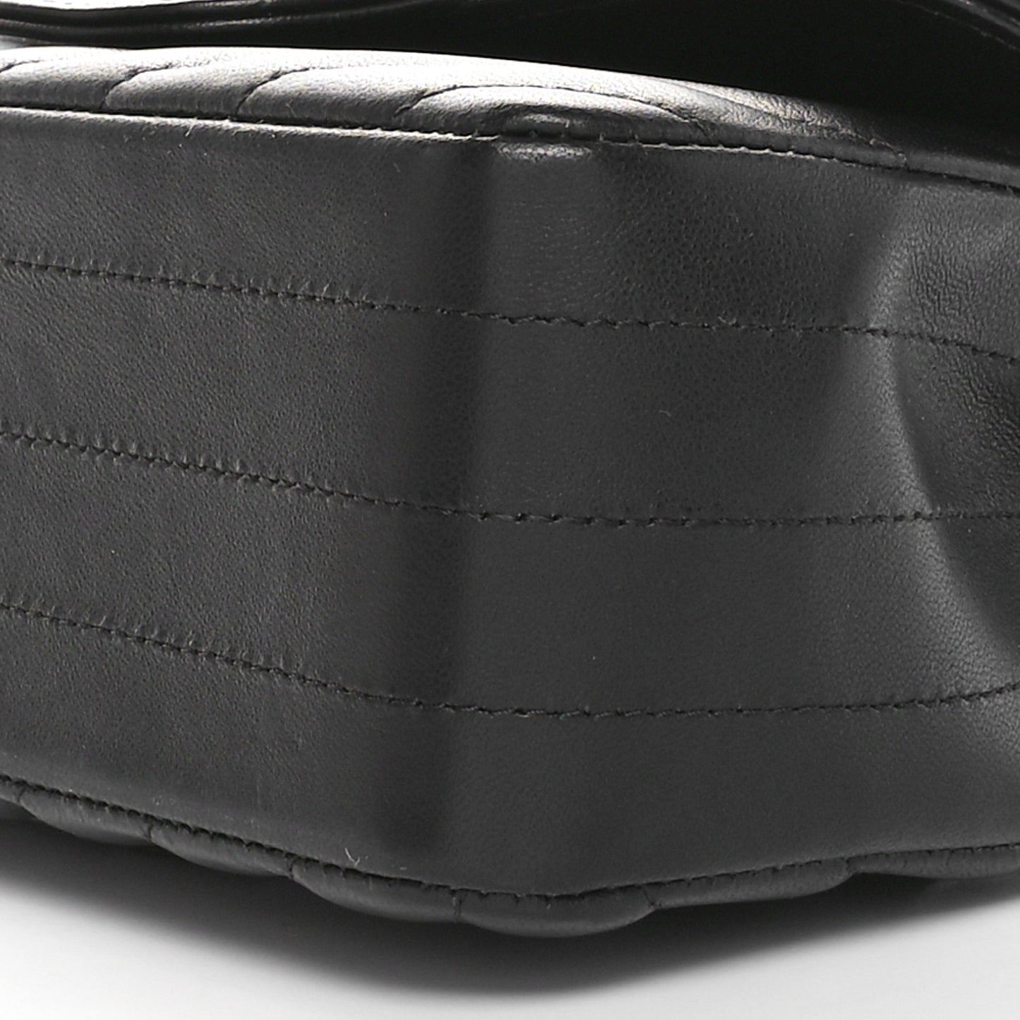 Lambskin Chevron Quilted Mini Rectangular Flap Black