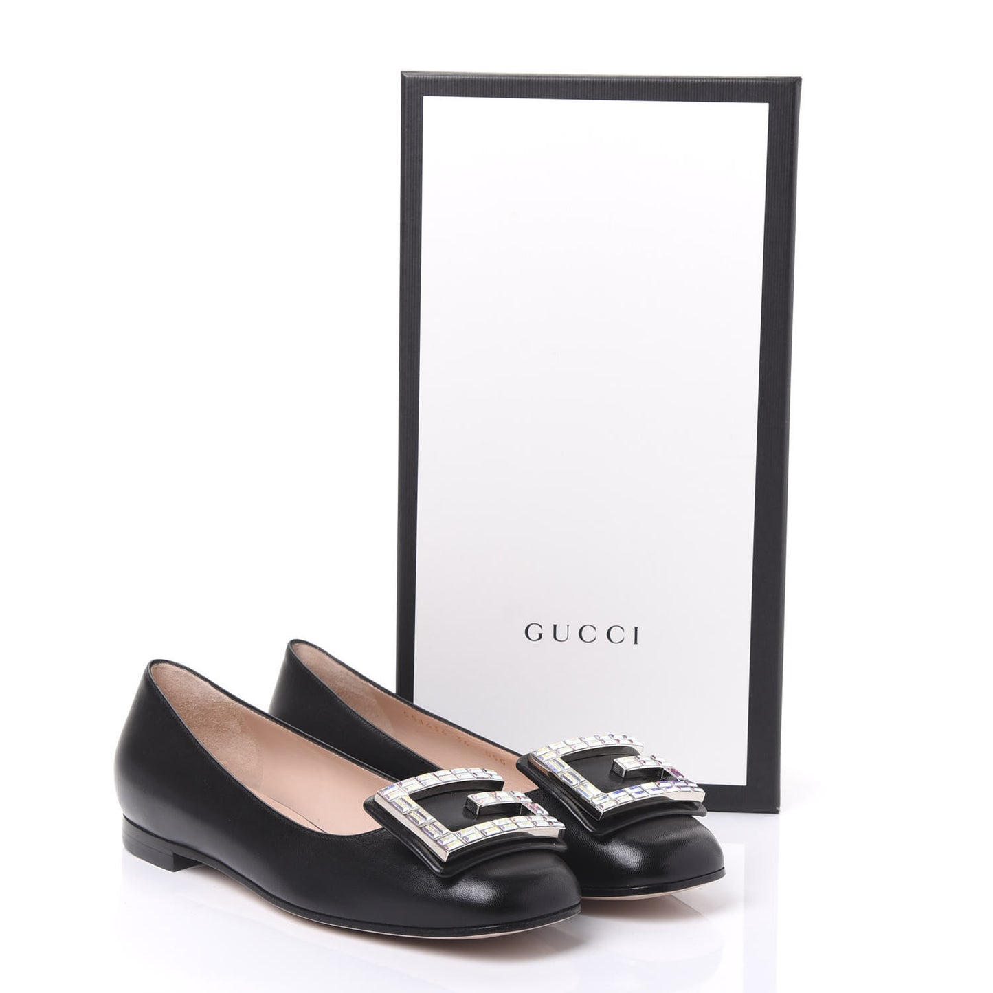 Malaga Kid Crystal Square G Madelyn Ballet Flats 36 Black