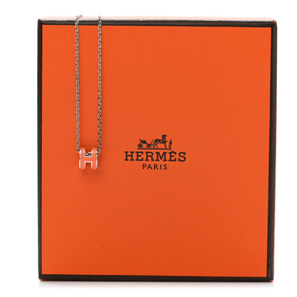 Hermes Palladium Mini Pop H Necklace Orange 8 of 8