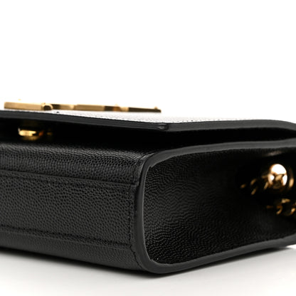 Saint Laurent Grain De Poudre Small Monogram Kate Satchel Black 10 of 11