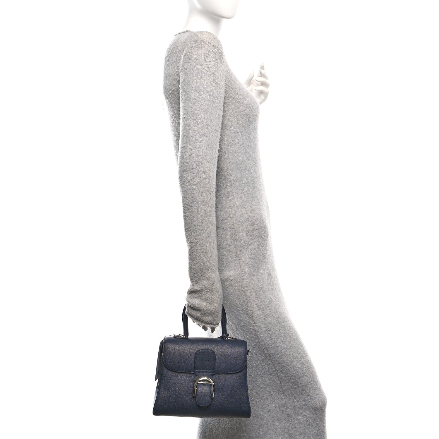 Delvaux Grained Calfskin PM Brillant Satchel Midnight 2 of 11