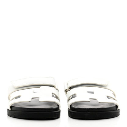 Hermes Calfskin Womens Chypre Sandals 38 White 2 of 10