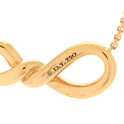 David Yurman 18K Yellow Gold Diamond Infinity Twist Pendant Necklace 5 of 5