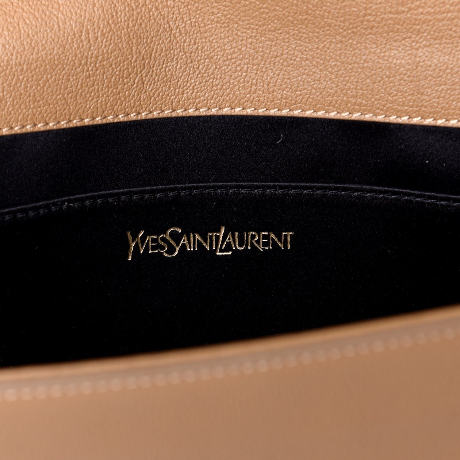 Saint Laurent Calfskin Monogram Large Belle De Jour Clutch Beige 6 of 8