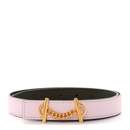 Hermes Swift Epsom 24mm Gamma Gourmette Belt 70 28 Vert De Gris Mauve Pale 1 of 9