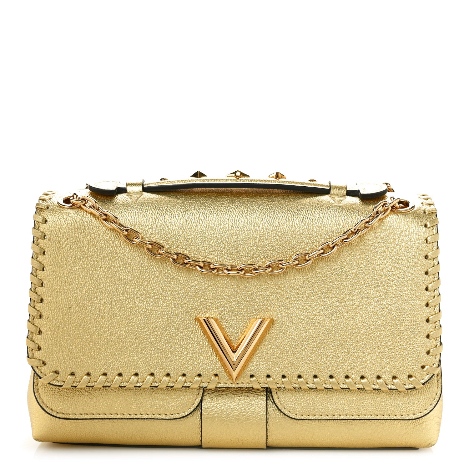 Louis Vuitton Cuir Plume Ecume Very Chain Bag Gold 1 of 11